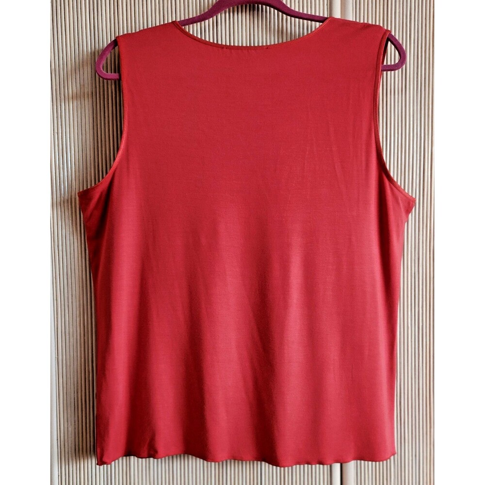 Jones New York Woman's Tank Top Size 2X Tomato Red Summer Easy Care Scoop Neck - Picture 2 of 4